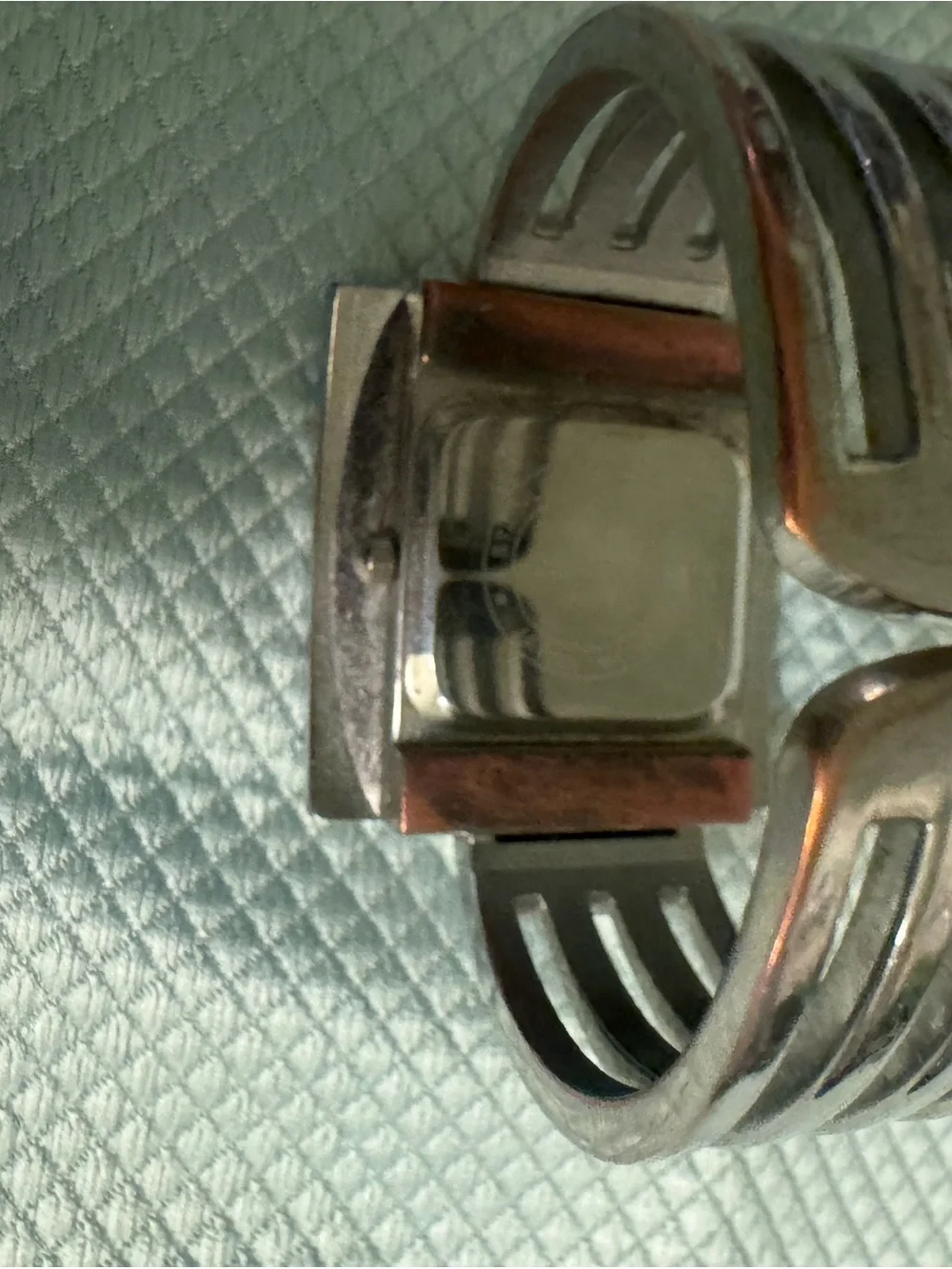 Geneva Silver Square-Face Quartz Watch Bracelet